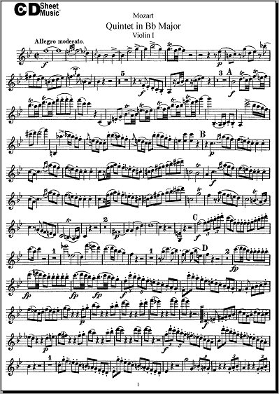 Mozart Sample Sheet Music